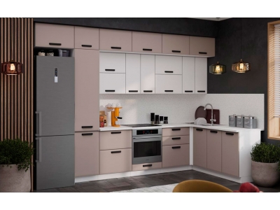 Угловая кухня 340х180 "Призма" с антресолями Угловая кухня 340х180 "Призма" с антресолями