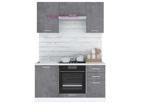 Кухня 1.5 метра "Бетон серый"