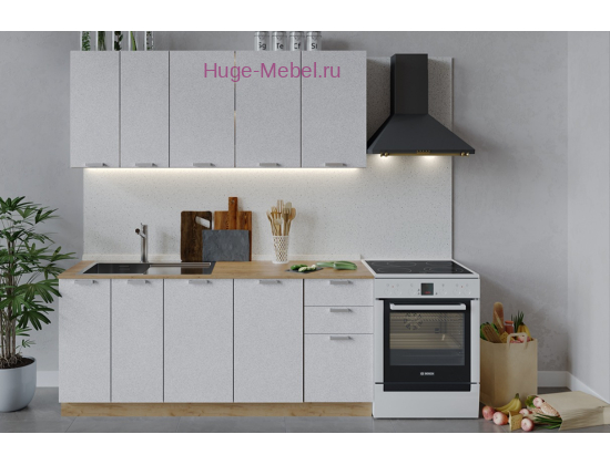 Кухня 180 см "Бетон белый"