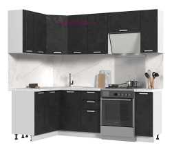 Угловая кухня 230х130 "Бетон"