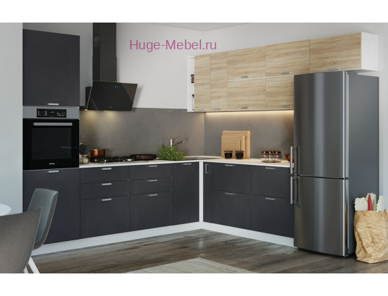 Угловой кухонный гарнитур 280х255 "Бетон"