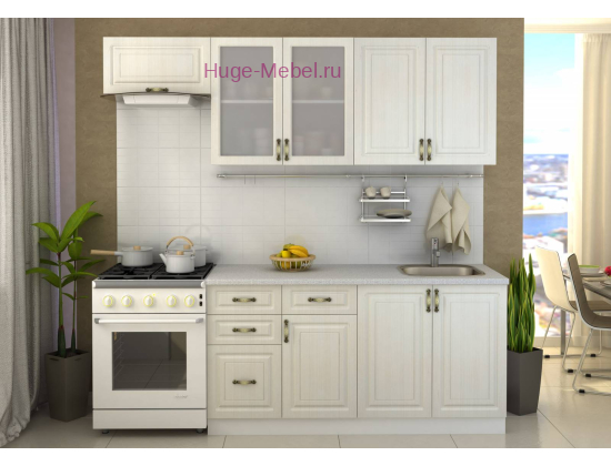 Кухня "Юлия" 2.2 метра сандал белый