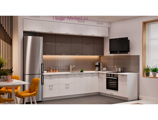 Угловая трехуровневая кухня 330х200 "Катрин"