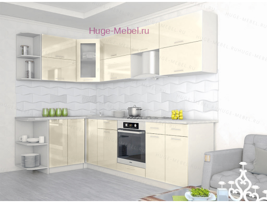 Угловая кухня 170х280 "Ксения ваниль"