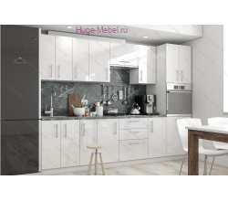Кухня 290 см "Ксения" белый глянец