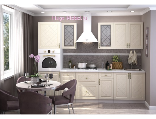 Кухня МДФ 2м 30 см "Модена ваниль"