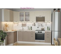 Угловая кухня 130х280 "Модена ваниль+кофе"