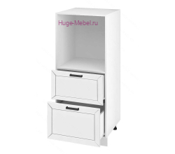 Пенал кухонный малый с нишей и ящиками 600 Альфа (белый)