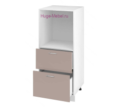 Пенал кухонный малый с нишей и ящиками 600 Ксения (кофе с молоком)