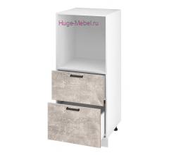 Пенал кухонный малый с нишей и ящиками 600 Пасаденна (ателье светлое)