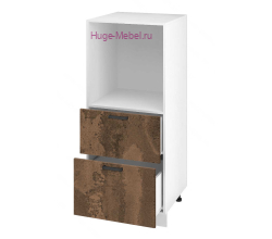 Пенал кухонный малый с нишей и ящиками 600 Пасаденна (ржавый камень)