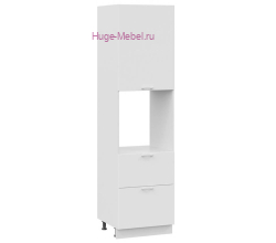 Пенал кухонный с нишей и ящиками высокий 600 Катрин (софт вайт)