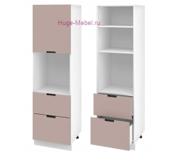 Пенал кухонный с нишей и ящиками 600 Сахара (латте)