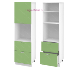 Пенал кухонный с нишей и ящиками 600 Ксения (олива)