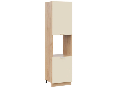 Пенал кухонный высокий с нишей 600 Катрин (крем) корпус крафт