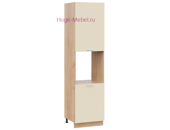 Пенал кухонный высокий с нишей 600 Катрин (крем) корпус крафт