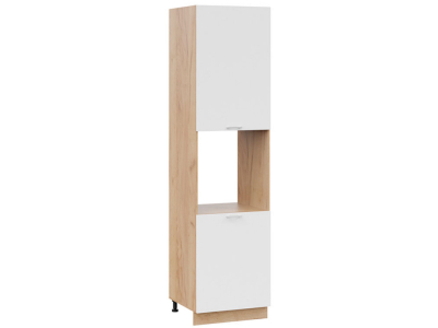 Пенал кухонный высокий с нишей 600 Катрин (софт вайт) корпус крафт