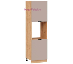 Пенал кухонный напольный с нишей 600 Сахара (латте) корпус крафт