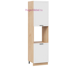 Пенал кухонный высокий с нишей 600 Альфа (белый) корпус крафт