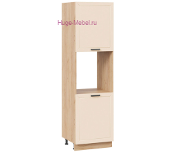 Пенал кухонный напольный с нишей 600 Альфа (брюле) корпус крафт