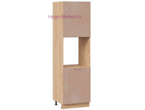 Пенал кухонный напольный с нишей 600 Ксения (кофе с молоком) корпус крафт