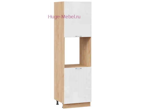 Пенал кухонный напольный с нишей 600 Ксения (белый) корпус крафт