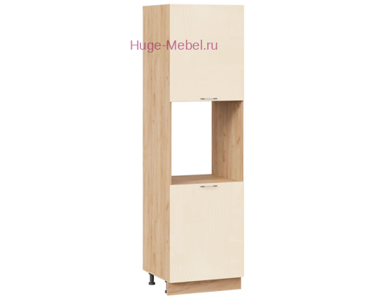 Пенал кухонный напольный с нишей 600 Ксения (ваниль) корпус крафт