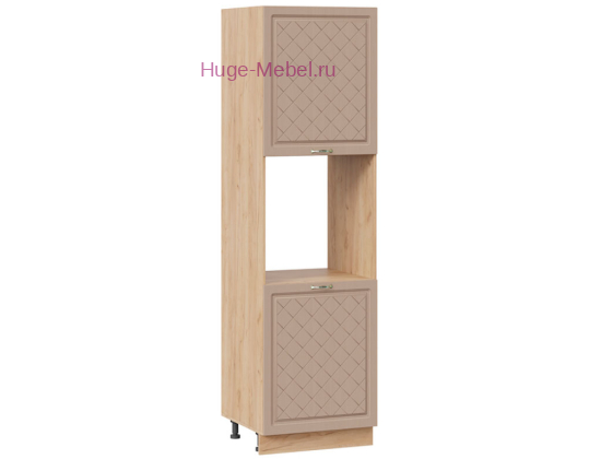 Пенал кухонный напольный с нишей 600 Модена (дуб кофе) корпус крафт