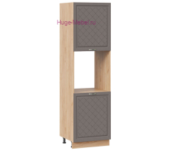 Пенал кухонный напольный с нишей 600 Модена (дуб серый) корпус крафт