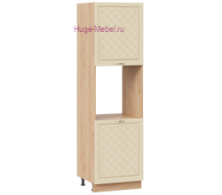 Пенал кухонный напольный с нишей 600 Модена (дуб ваниль) корпус крафт