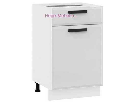 Нижний кухонный шкаф с ящиком 500 Призма (белый супермат)