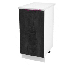 Нижний шкаф кухонный с двумя ящиками 400 Пасаденна (угольный камень)