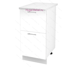 Нижний шкаф кухонный с двумя ящиками 400 Ксения (белый)