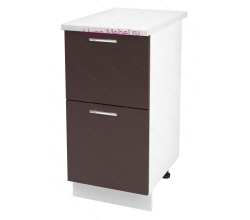 Нижний шкаф кухонный с двумя ящиками 400 Ксения (шоколад)