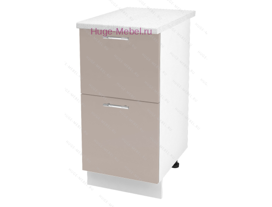 Нижний шкаф кухонный с двумя ящиками 400 Ксения (кофе с молоком)