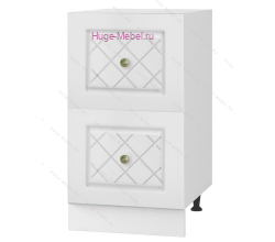 Нижний шкаф кухонный с двумя ящиками 400 Модена (дуб белый)