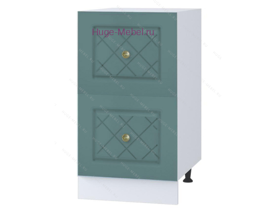 Нижний шкаф кухонный с двумя ящиками 400 Модена (дуб бирюза)