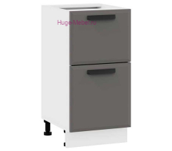 Нижний шкаф кухонный с двумя ящиками 400 Призма (асфальт супермат)