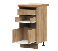 Корпус кухонного шкафа нижнего с внутренним ящиком 400 ПВ (дуб крафт)