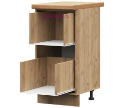 Корпус кухонного шкафа нижнего с 2 ящиками 400 ПВ (дуб крафт)