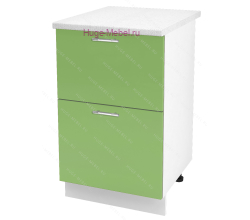 Нижний шкаф кухонный с двумя ящиками 500 Ксения (олива)