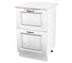 Нижний шкаф кухонный с двумя ящиками 500 Мария (белый)