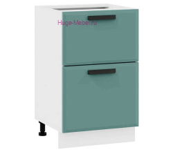 Нижний шкаф кухонный с двумя ящиками 500 Призма (бриз супермат)