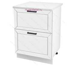 Нижний шкаф кухонный с двумя ящиками 600 Альфа (белый)