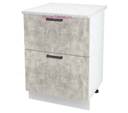 Нижний шкаф кухонный с двумя ящиками 600 Пасаденна (ателье светлое)