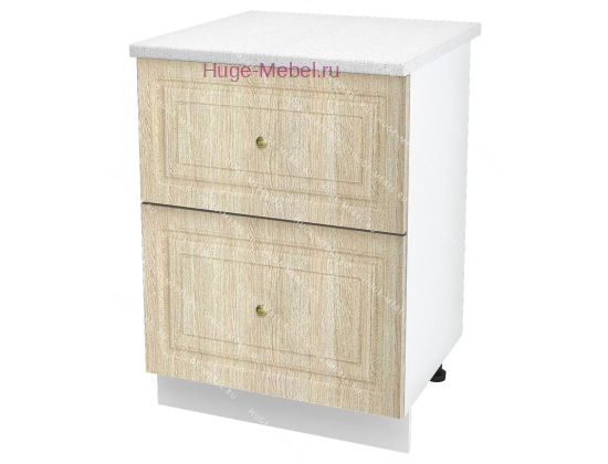 Нижний шкаф кухонный с двумя ящиками 600 Юлия (дуб сонома)