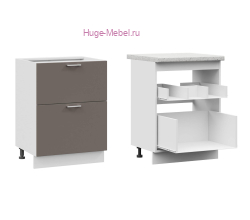 Кухонный шкаф под мойку 600 с двумя ящиками Катрин (муссон)