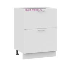 Нижний шкаф кухонный с двумя ящиками 600 Катрин (софт вайт)