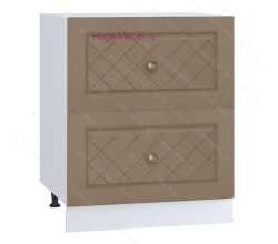 Нижний шкаф кухонный с двумя ящиками 600 Модена (дуб кофе)