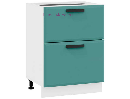 Нижний шкаф кухонный с двумя ящиками 600 Призма (бриз супермат)